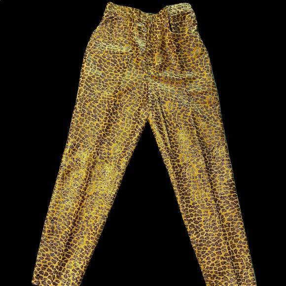 🎉HP🎉 NWT CEDARS Gold & Black Metallic Animal Print Lined Leather Pants Size 12 - Picture 8 of 16